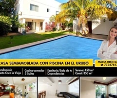 Casa Semiamoblada en Alquiler en el Urubó con expensas incluidas