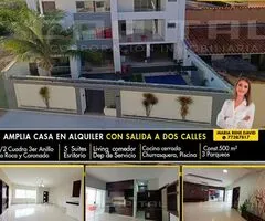 Casa en Alquiler de 3 niveles con 5 Suites, ideal para empresas/spa, con salida a 2 calles