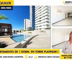 DEPARTAMENTO DE 1 DORMITORIO EN ALQUILER EN TORRE PLATINUM I, EQUIPETROL NORTE!!