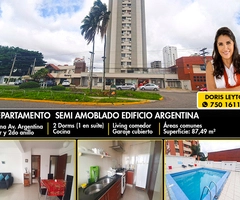 VENDO DEPARTAMENTO DE 2 DORMITORIOS Y PARQUEO EN EDIFICIO ARGENTINA